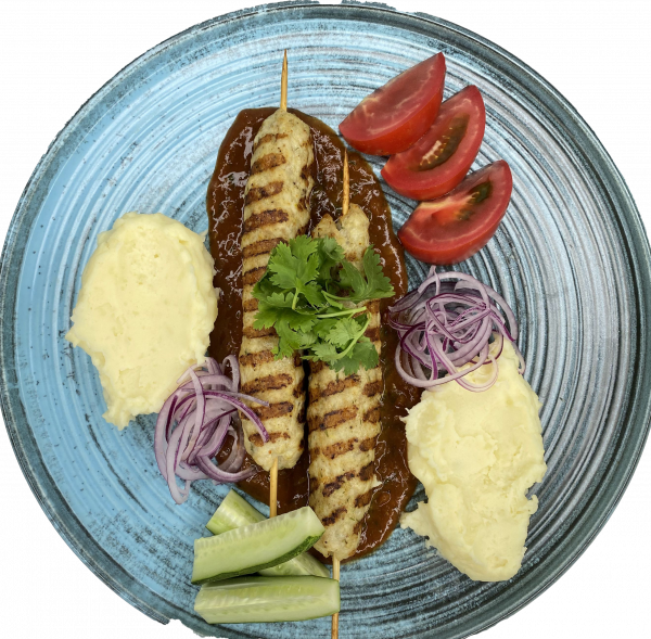 Люля кебаб из курицы с картофельным пюре
