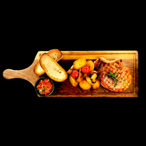 Антрекот из свинины с картофелем и грибами
